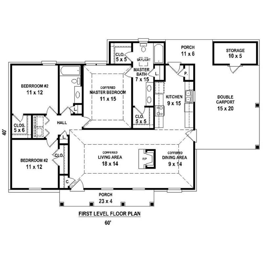 Country House Plan 3 Bedrms, 2 Baths 1438 Sq Ft 170